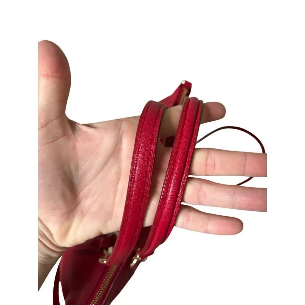 Coach Madison Prairie Red Pebbled Leather Satchel Bag Purse - Picture 14 of 14